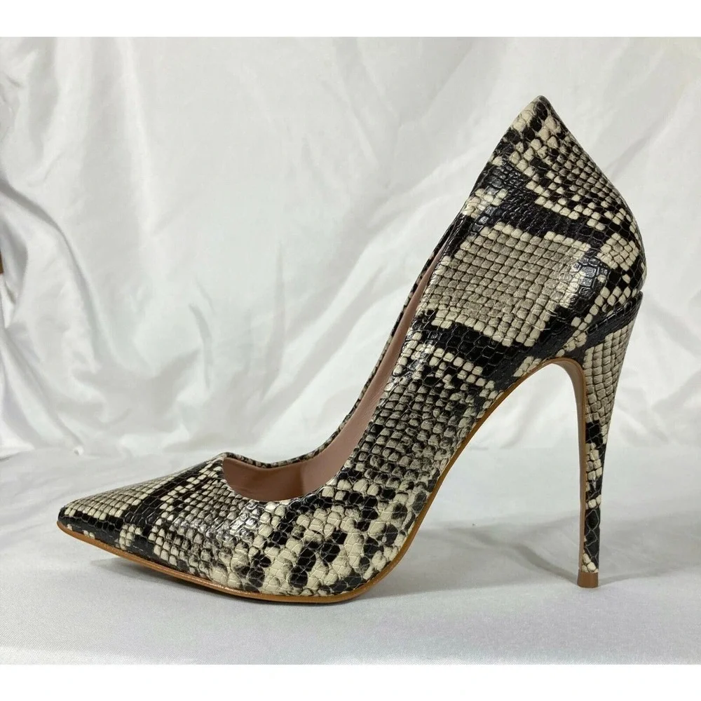 Aldo Women's Stessy Snakeskin Stiletto High Heel Shoe Size 8 EU 38.5 Pointy Toe - Picture 5 of 11